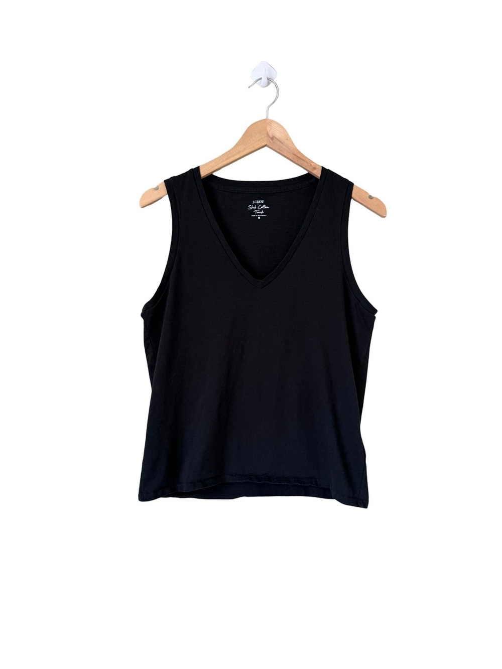 J. Crew - Slub Cotton V Neck Tank in Black - Size Medium